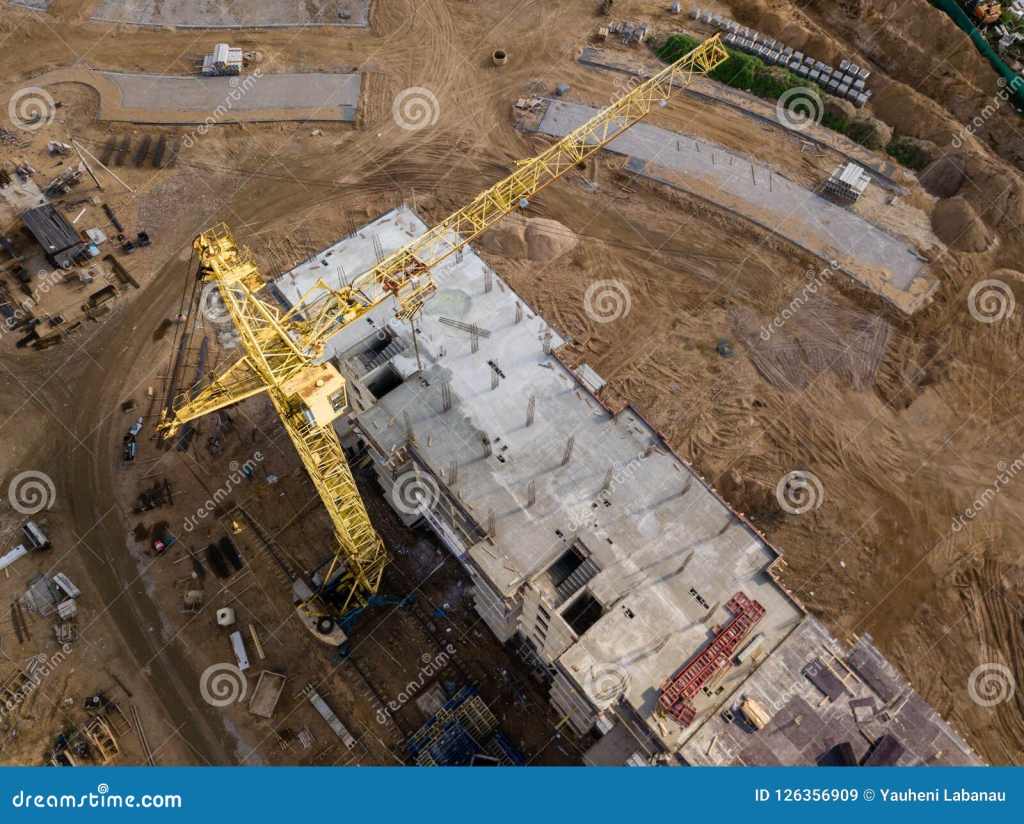 "Captivating Perspectives: Exploring Construction Sites and Development Projects from Above"